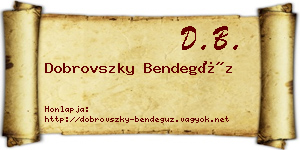 Dobrovszky Bendegúz névjegykártya
